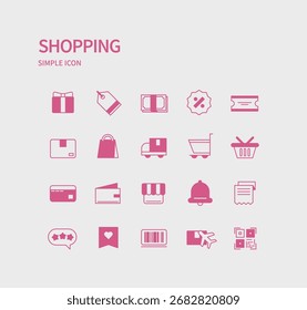 Conjunto de iconos de línea de color simple 