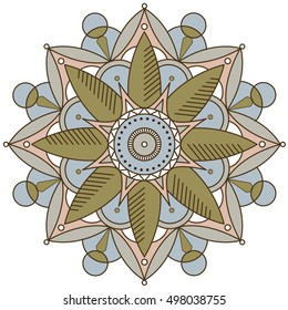 Simple color mandala. White background