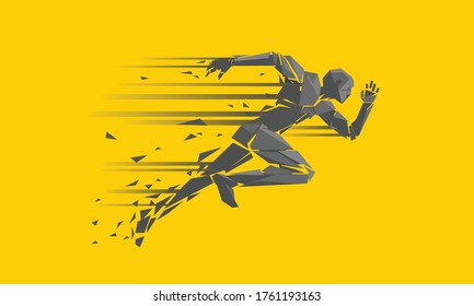 Simple color mix wallpaper.a man running.vector wallpaper.