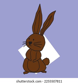 Simple color on rabbit animal design easter and chinese new year