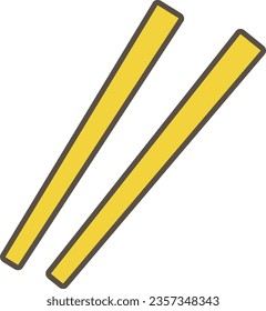 Simple color pictogram of chopsticks