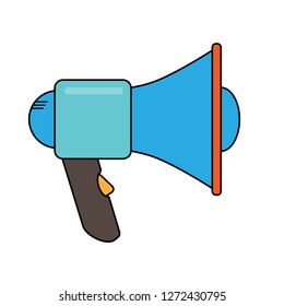 Simple color silhouette of a megaphone, a device to enhance the sound