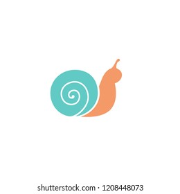 Simple color snail logo vector
