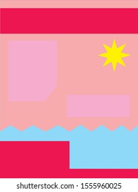 Simple Color Textbook Cover Vector