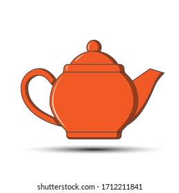 Simple color vector icon of a teapot for tea. Stock design isolated on a white background for websites and apps
д