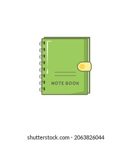 Simple color vector illustration line art note book icon flat illustration . Isolated on white background.