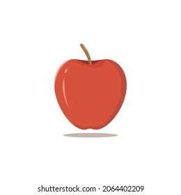 Ilustración simple de la línea de la ilustración de la manzana en color . Aislado sobre fondo blanco.