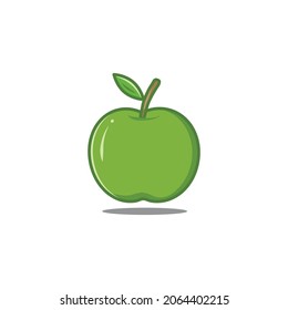 Einfache farbige Vektorgrafik Linie Kunst Apfelsymbol Illustration . Einzeln auf weißem Hintergrund.