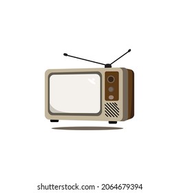 Simple color vector illustration line art tv icon illustration . Isolated on white background.