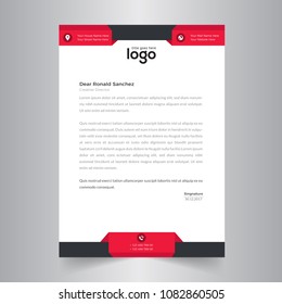 Simple Color Vector Letter Head Template with standard sizes.