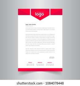 Simple Color Vector Letter Head Template with standard sizes.