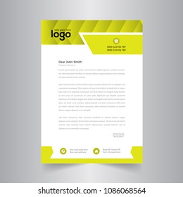 Simple Color Vector Letter Head Template with standard sizes.Clean Design.