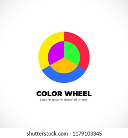 Simple color wheel icon isolated on white background. Circular logo with golor transitions.