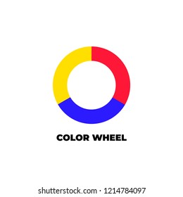 Simple color wheel icon isolated on white background. Circular logo with golor transitions.