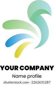 simple colored abstract logo style