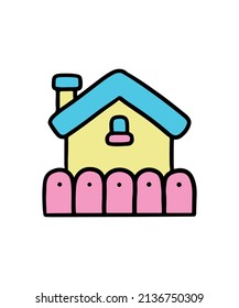 Simple and colored building illustration