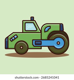 Simple colored cartoon vector illustration of a road rollers for poster, banner, cover, sticker	
