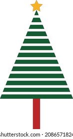 Simple colored  christmas tree vector for sign or symbol