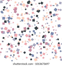 Simple colored confetti vector illustration. Squares of different scale in chaotic movement. Dynamic Vector for holiday, celebration decorations, paper packaging, textile  design, covers.