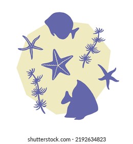 Simple, colored, cute elements, modern poster composition, 	clean textures