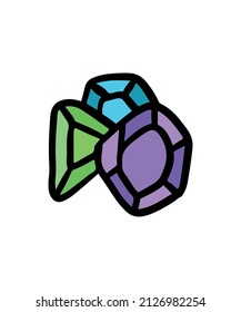 Simple and colored diamond vector