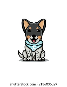 Simple and colored dog illustration