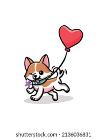 Simple and colored dog illustration
