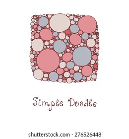 Simple colored doodle of circles. Hand drawn vector