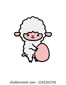 Simple and colored easter illustration