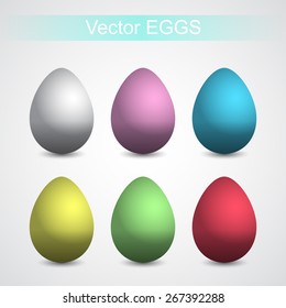 Simple colored eggs for your design. Vector illustration. 10 EPS