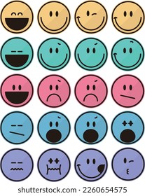 simple colored facial vector icon