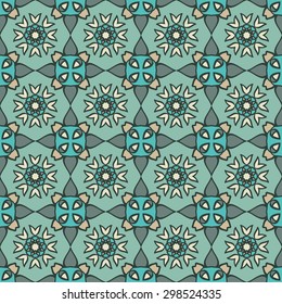 Simple colored geometrical ornament. Vector abstract seamless pattern