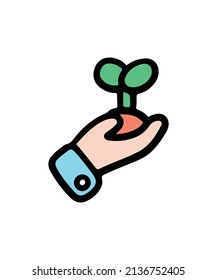 Simple and colored hand illustration