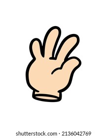 Simple and colored hand vector