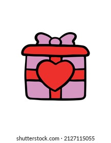 Simple and colored heart gift box
