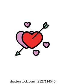 Simple and colored heart vector