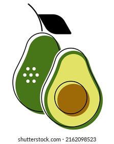 Ilustración de color simple del icono vector aguacate