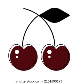 Simple colored illustration of cherry vector icon