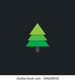 simple colored illustration of christmas tree symbol