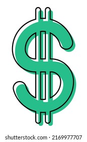Simple colored illustration of dollar sign vector icon