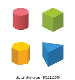 Simple colored isometric shapes