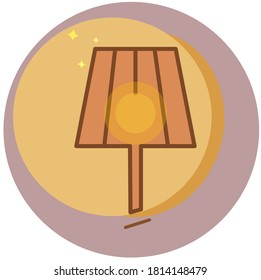 Simple colored lamp illustration. Vector icon.