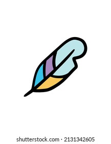 Simple and colored lucky feather