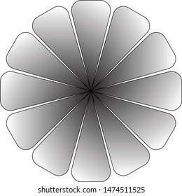 
simple colored mandala with black and white gradations. Can be used to complement other design elements