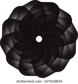 simple colored mandala with black and white gradations. Can be used to complement other design elements