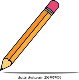 simple colored pencil vector drawing. pencil vector is suitable for icons.