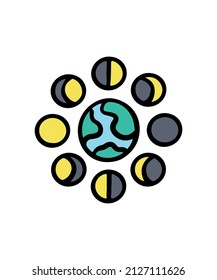 Simple and colored planet vector