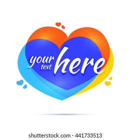 Simple colored shapes in the form of hearts for your design