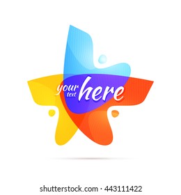 Simple colored shapes in the form of star for your design