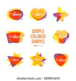 Simple colored shapes for your design. Vector illustration.